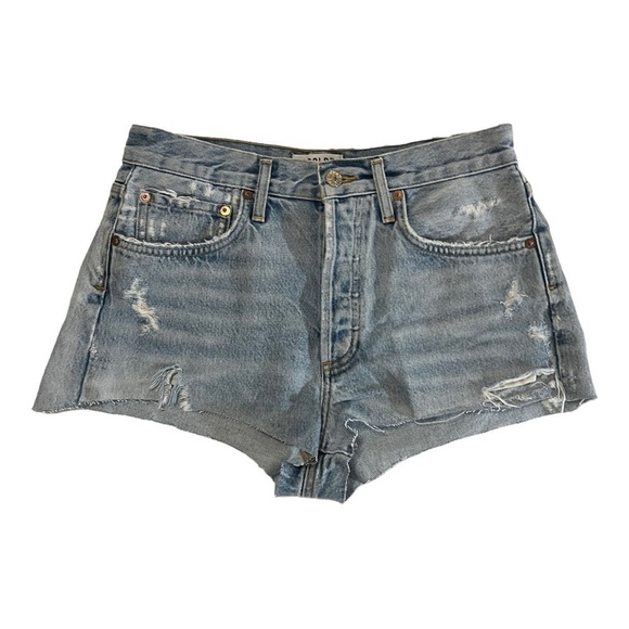 Agolde Short Distressed High Rise Cutoff Jean Shorts 26 grunge thrashed - Picture 7 of 14